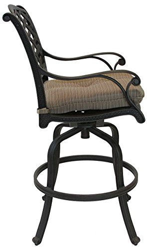 Patio Land Outdoor Living Nassau Outdoor Patio Swivel Barstools 30" High Dark Bronze