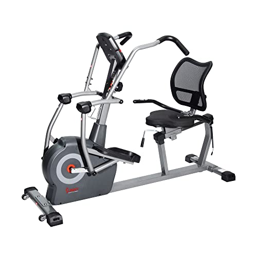 Sunny Health & Fitness Elite Recumbent Cross Trainer & Elliptical Machine Grey