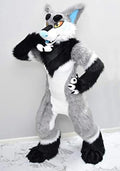 FurryMascot Grey Labrador Husky Cat Full Fursuit Teen Costume Anime Custom
