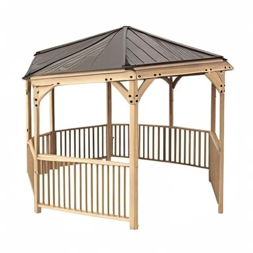 Yardistry Meridian 12' Octagon Gazebo Coffee Brown