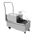 QUEWATSA 55L Mobile Fryer Filter 550W Stainless Steel Oil Filtration System Silver