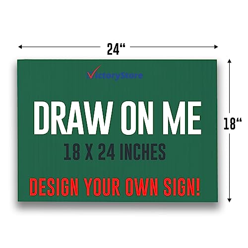 VictoryStore 18” x 24” Corrugated Plastic Blank Yard Signs Green 200-Pack