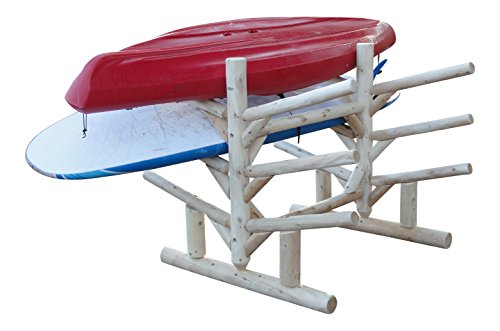 Log Kayak Rack 6 Place Paddle Board Storage Rack Unfinished