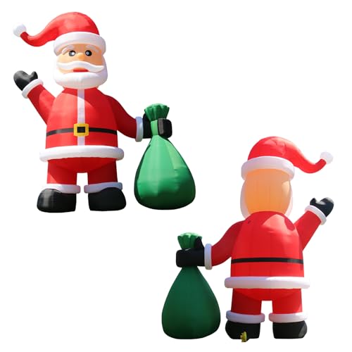 Inflantteble 33FT Giant Inflatable Santa Claus with Gift Bag for Christmas Yard Decoration
