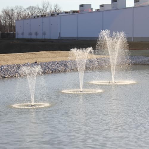 HALF OFF PONDS 3/4 HP Floating Fountain with 200 Foot Cord - 11 Patterns, Surface Aeration, No Lights