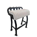 Krypt Towers 29" Leaning Post Bench Seat with 4 Rod Holders Heavy Duty Black Coated Aluminum Black
