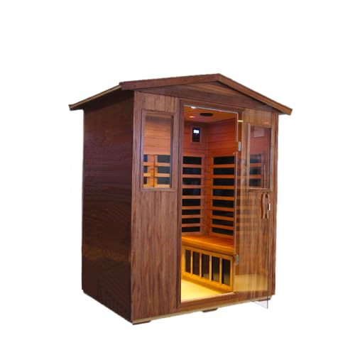 HFYee Infrared Sauna Box 4 Person Indoor Outdoor Sauna Room Natural