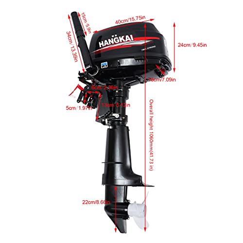 SABUIDDS 2-Stroke 6HP Outboard Motor Black