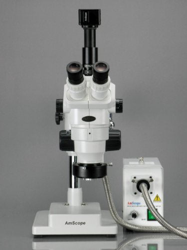 AmScope Digital Trinocular Stereo Zoom Microscope 0.67X-4.5X White