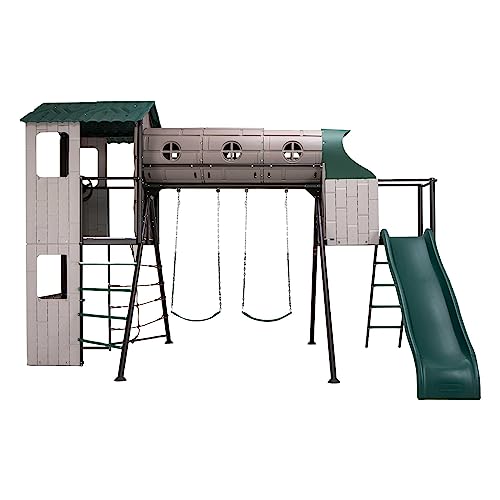 Lifetime Adventure Tunnel Swing Set Playset Earthtone