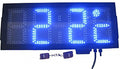 GOWE Large Size Outdoor Waterproof 8-Inch 4-Digit Time and Temperature Clock Blue