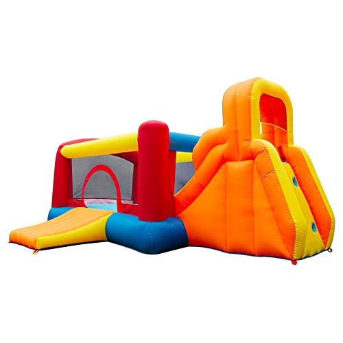 BANZAI Double Slide Backyard Bouncer Inflatable Bounce House Multi