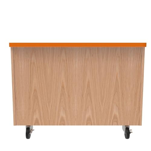 Diversified Woodcrafts Mobile Classroom Storage Cabinet Erasable Top Oak