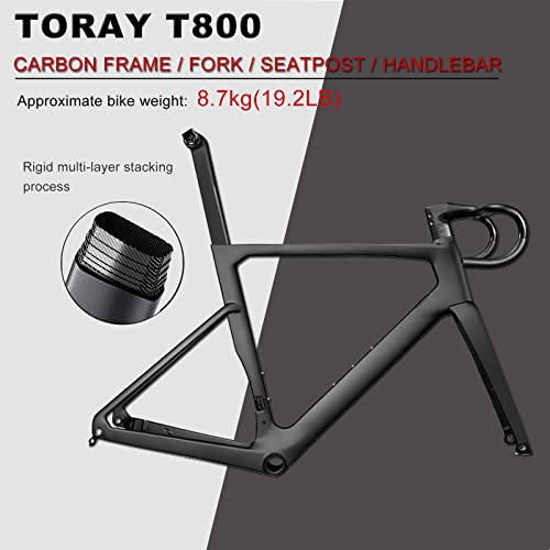 KABON Carbon Gravel Road Bike T800 18 Speeds Disc Brakes 53cm Chameleon Blue