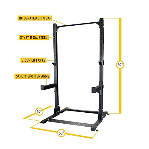 Body-Solid SPR500 Half Rack Squat Stand with Pull Up Bar Black