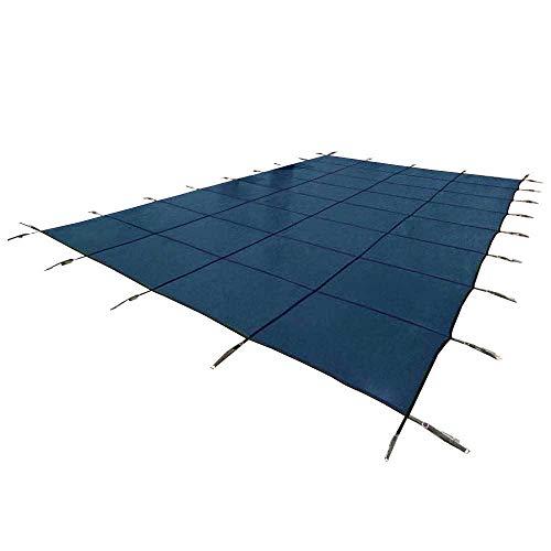YARD GUARD Deck Lock Mesh Inground Pool Safety Cover 18'x36' Blue