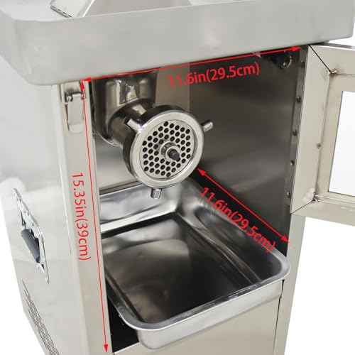 INTSUPERMAI Commercial Meat Grinder 8MM Stainless Steel Electric Mincer Silver