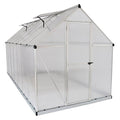 Palram Canopia Greenhouse Kit 6' x 14' Heavy Duty Aluminum Frame with Lockable Door and Vent Silver