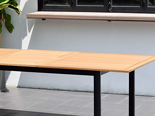 Amazonia Certified Teak 9-Piece Rectangular Extendable Dining Set Brown