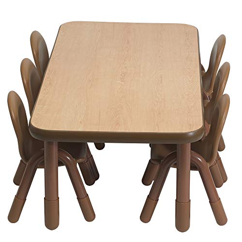 Angeles Baseline Preschool Rectangular Table & Chair Set Natural Wood