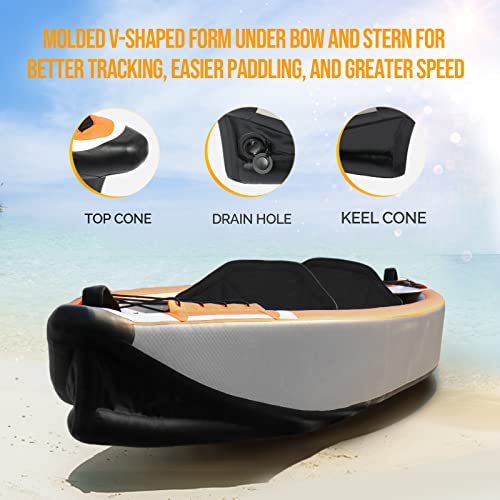 Bonnlo Inflatable Foldable Kayak with Seats and Pump Gray/Orange