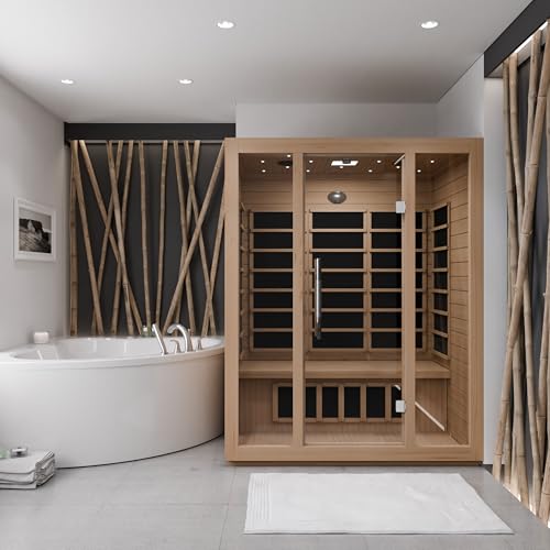 SteamSpa 3 Person Hemlock Wooden Indoor Sauna with Bluetooth & Touch Control