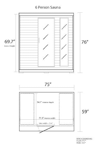 Blue Wave Radiant Saunas BSA1323 6 Cedar Carbon Infrared Sauna 5+ Person