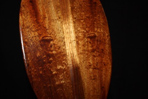 Tikimaster Soft Eyes Premium Watermarks Curls Koa Paddle Outrigger 60 in