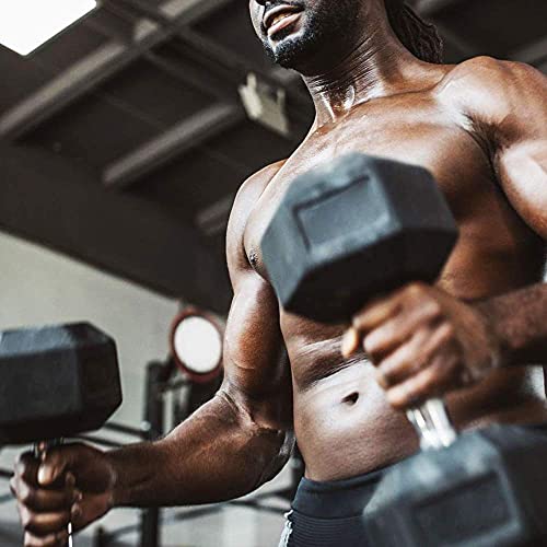 WF Athletic Supply Rubber Coated Hex Dumbbells 90 LB Pair