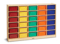 Jonti-Craft 30 Mobile Storage with Colored Tubs White