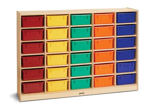 Jonti-Craft 30 Mobile Storage with Colored Tubs White