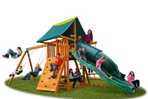 Best in Backyards Dream Cedar Wood Swing Set Jungle Gym with Clubhouse