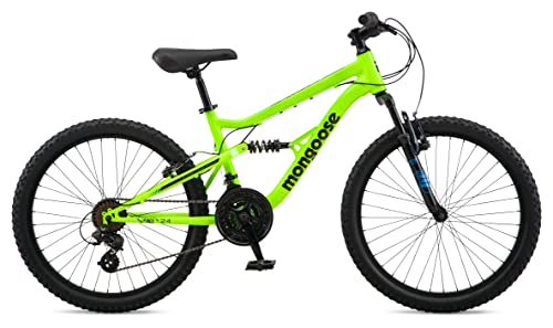 Mongoose Status Kids Mountain Bike 24-Inch 21-Speed Yellow
