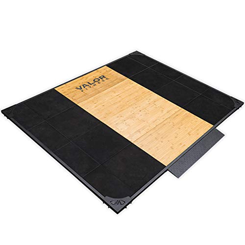Valor Fitness Deadlift Platform Steel and Bamboo - Protective Rubber Flooring