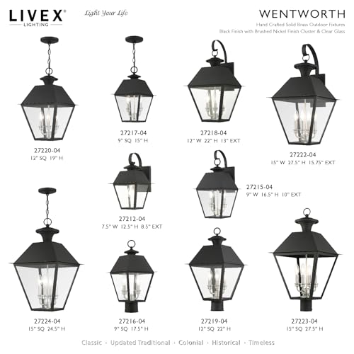Livex Wentworth Collection 4 Light Outdoor Post Top Lantern Black