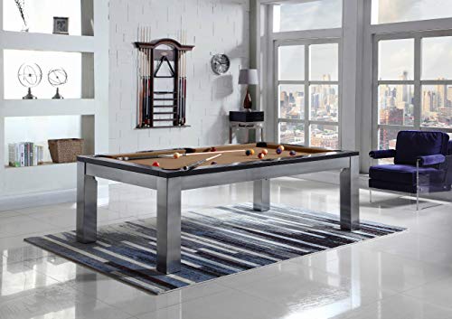 Playcraft Monaco 7' Slate Pool Table with Dining Top Silver