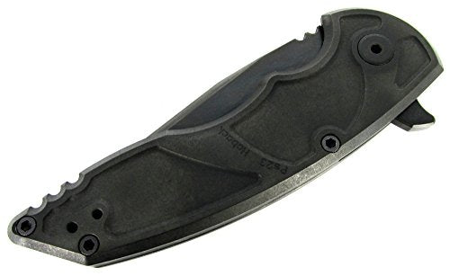 Jake Hoback Knives A8 Slimline Folder Knife Black Titanium Handle Black Blade