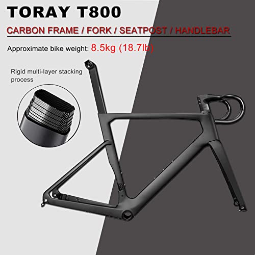 KABON Carbon Road Bike T800 Carbon Fiber Frame 700C 18-Speed Racing Bicycle Grey