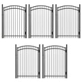 Fencer Wire Heavy Duty Flat Top X-Pattern Fence Gate Black, 6FT x 4FT, Pack of 5