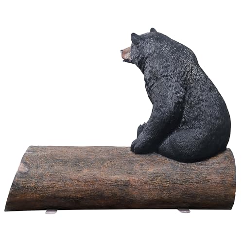 Design Toscano Black Bear on a Log Sculptural Bench 62 Inch Wide Black/Brown