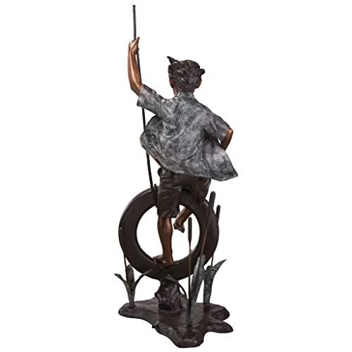 Design Toscano Swinging Tommy on His Tire Cast Bronze Garden Statue Brown