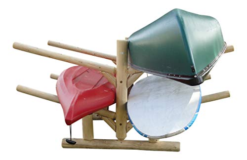 Log Kayak Rack Low 2 Canoe + 2 Kayak Rack Natural