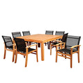 International Home Miami Amazonia Teak 9 Piece Square Patio Dining Set Brown