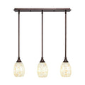 Toltec Lighting 25-BRZ-406 5-Inch Multi Light Mini-Pendant Bronze Finish Seashell Glass Shade