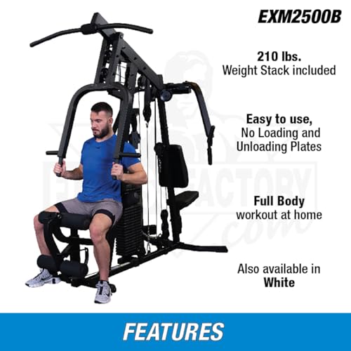 Body-Solid Multi-Station Home Gym 210lbs Red Stack Black Leg Press