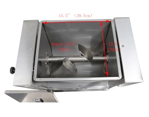 INTSUPERMAI Electric Meat Vegetable Mixer Stainless Steel Commercial Food Processor 6.6 Gallon Silver