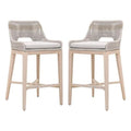 Home Square 31" Wood Outdoor Barstool Set of 2 Gray