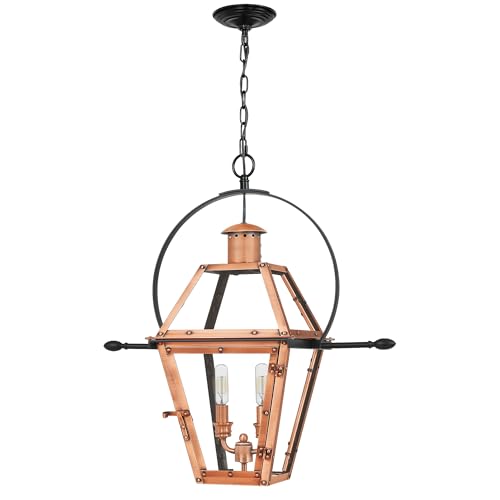 Quoizel Rue De Royal Charleston Outdoor Hanging Lantern 24 Inch 2-Light Aged Copper