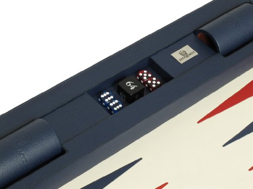 Zaza & Sacci 26-Inch Table Top Leather Backgammon Set Blue