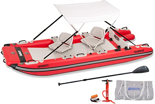 Sea Eagle FastCat Catamaran Inflatable Boat 2-4 Person Red/White